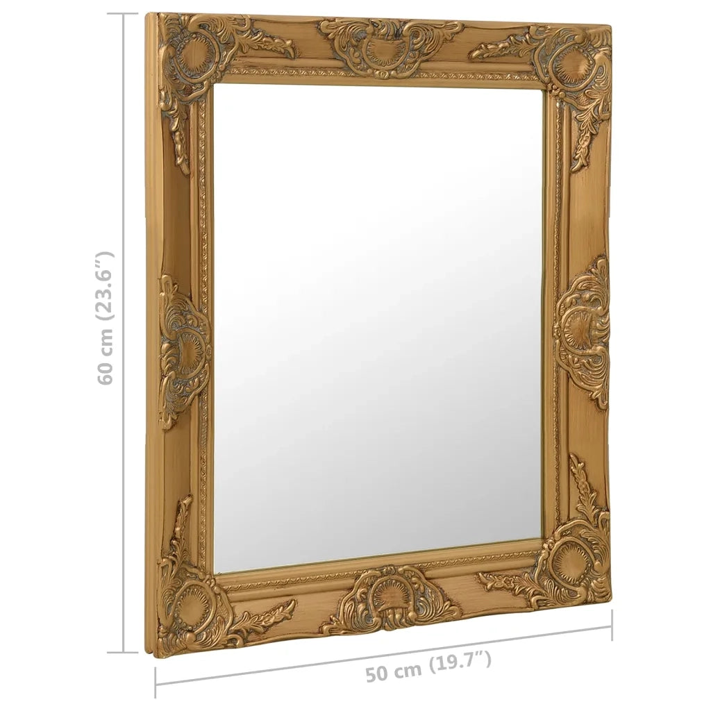 Specchio da Parete | Specchio decorativo Stile Barocco 50x60 cm Oro