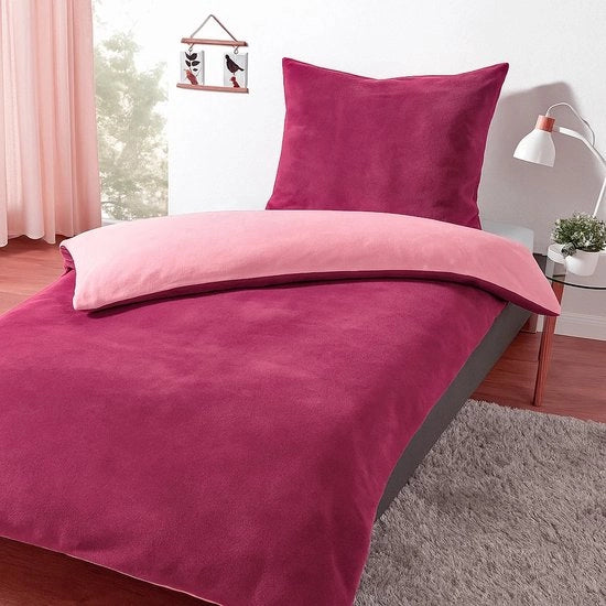Set di coperte per letto in flanella reversibile, 135 x 200 cm