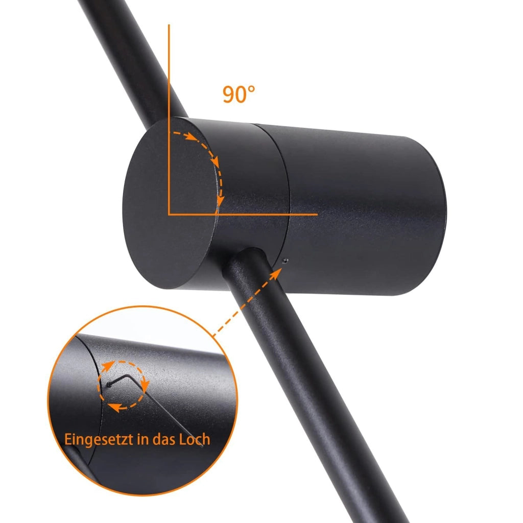 ZMH Applique LED nera dal design moderno e illuminazione rotante per scale per corridoio