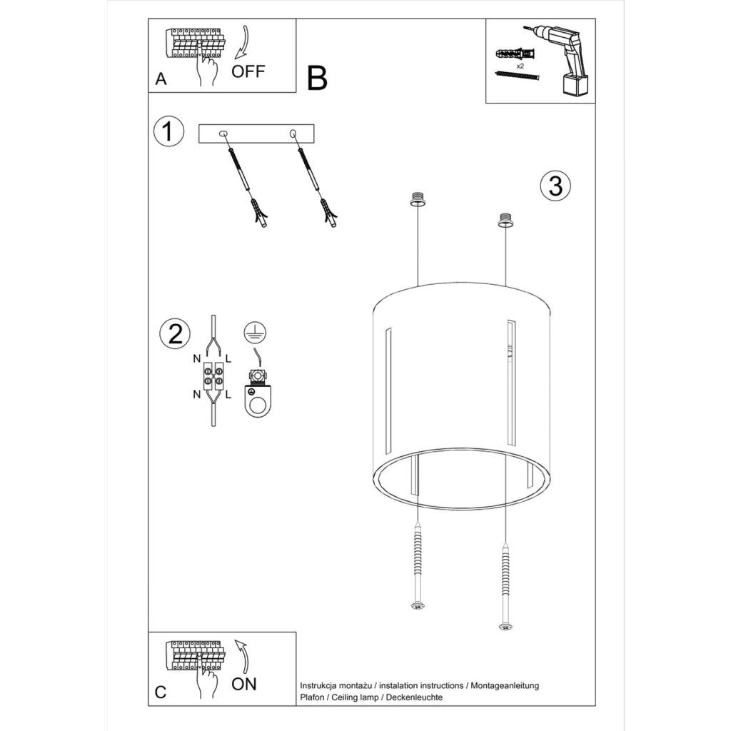 Lampada da soffitto INEZ bianco