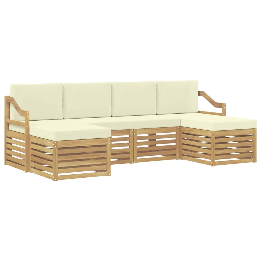 Set di divani da esterno 6 pcs Bianco e Crema 3392290