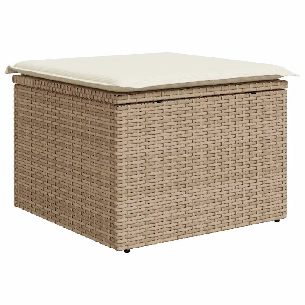 Set Divano da Giardino con cuscino 7 pcs Beige polyrattan 3355830