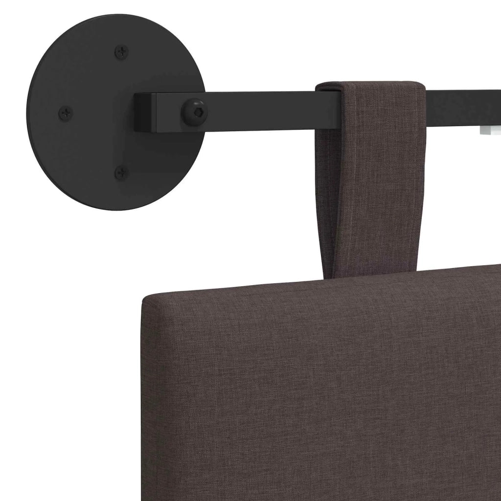 Testiera | Testata sospesa Con luce LED Marrone Scuro Tessuto
