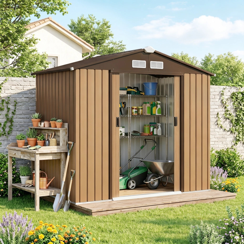Casetta da giardino ¨C zephmum ¨C 2,5 m2 verde acciaio