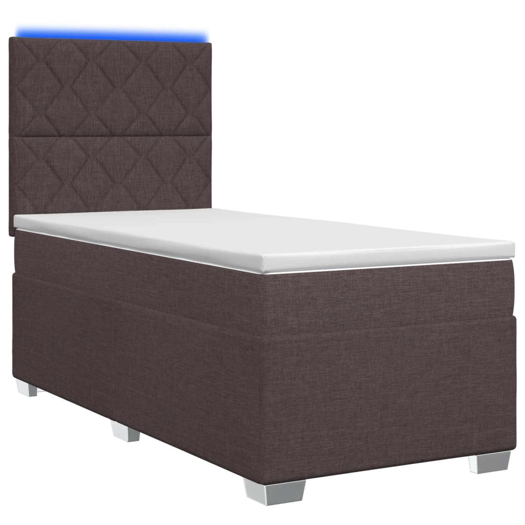 Letto box spring con materasso Marrone Scuro 100 x 200 cm 3454813