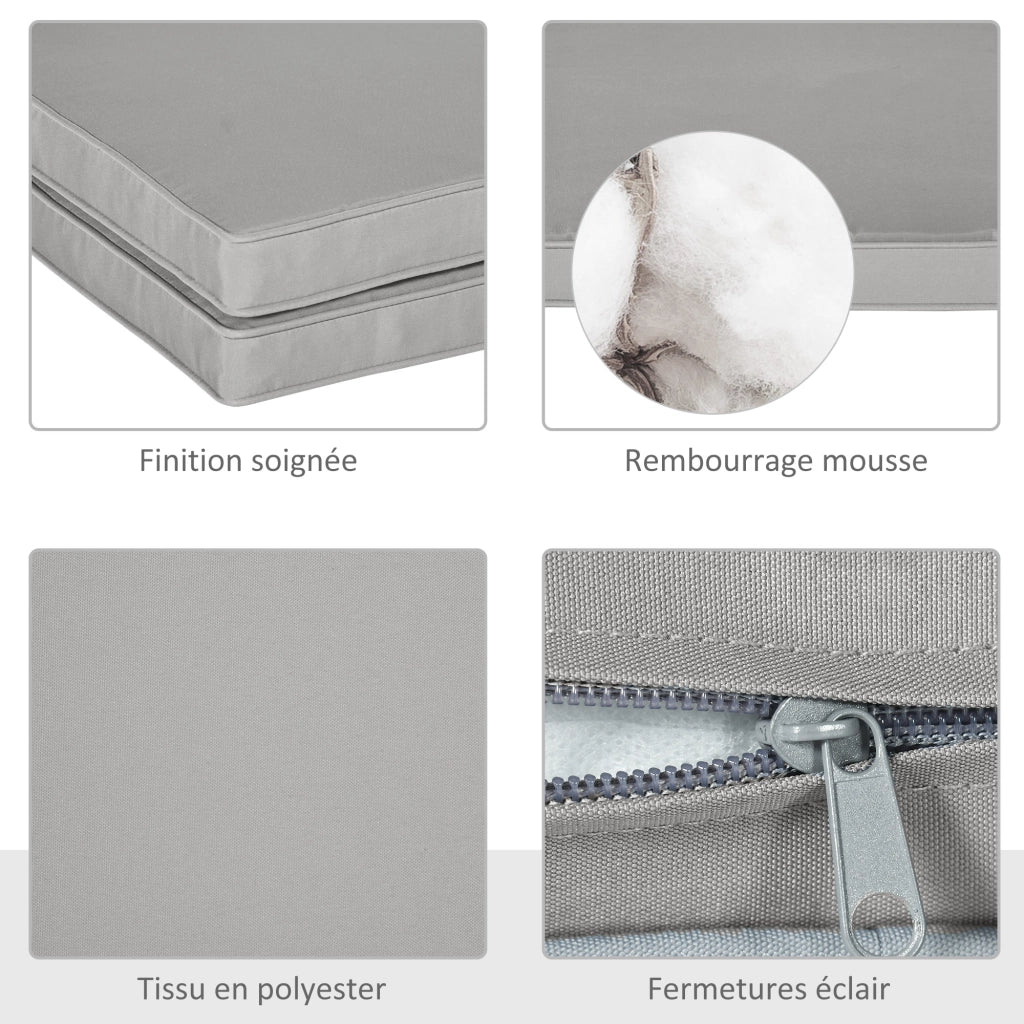 Cuscini per Poltrona da Giardino ¨C Minimal ¨C Grigio Chiaro 5 cm Poliestere