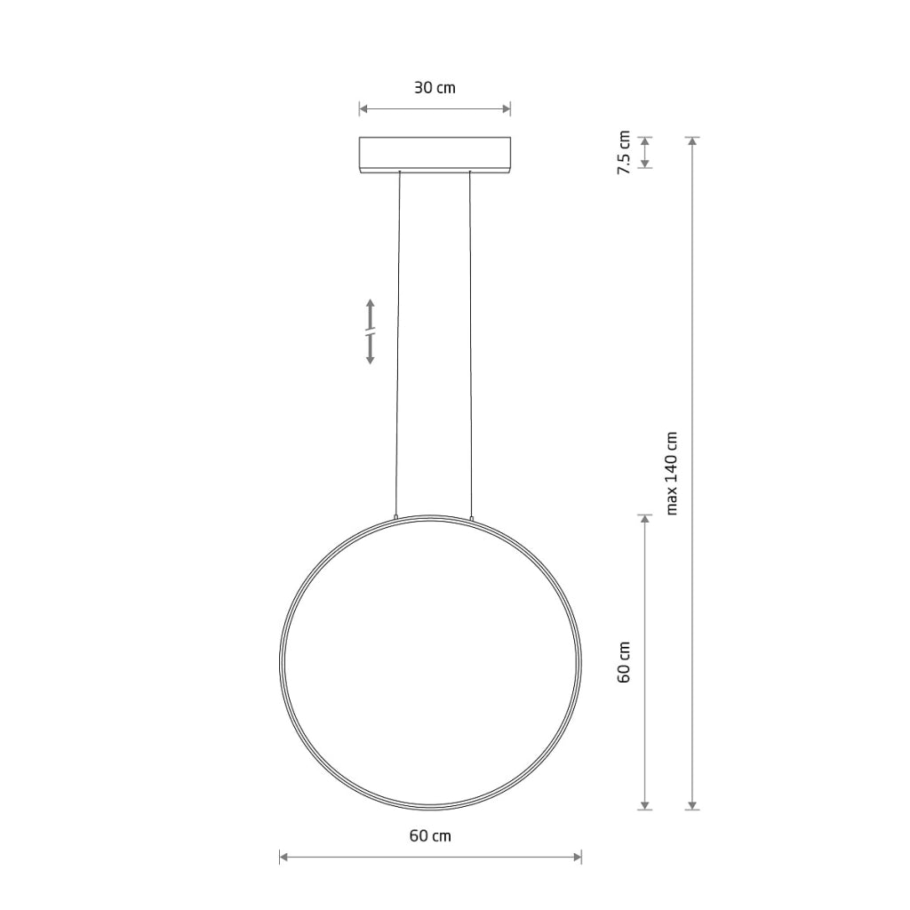 Lampada a sospensione Nowodvorski LED Circolo M nera 60cm 4000K