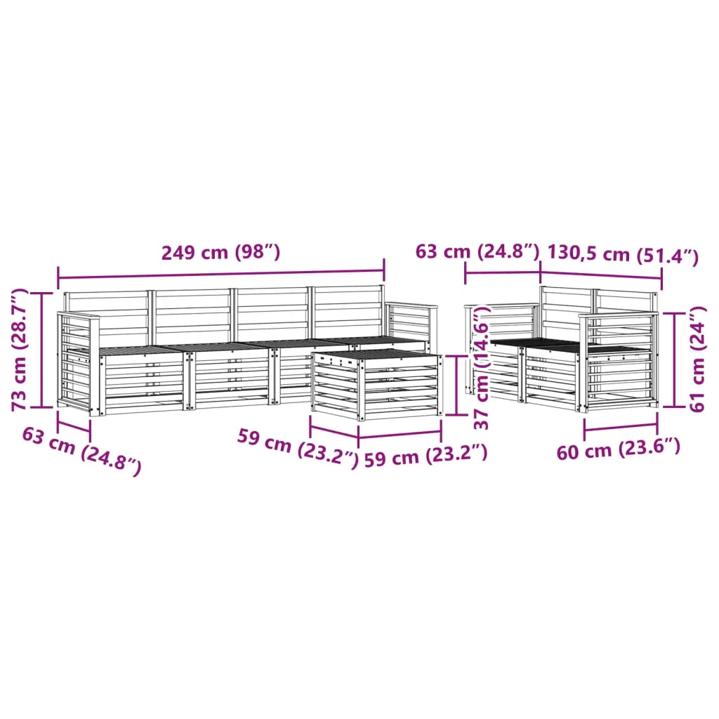 Set divani Legno di Acacia Massello 3391444