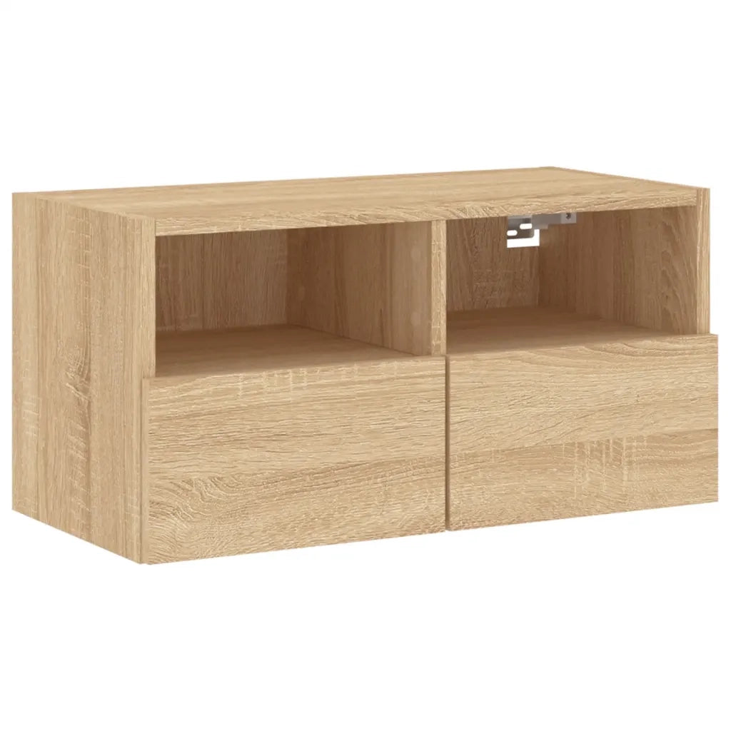 Mobili TV a Muro 4pz | Armadietto TV | Mobile Porta TV Rovere Sonoma in Legno Multistrato