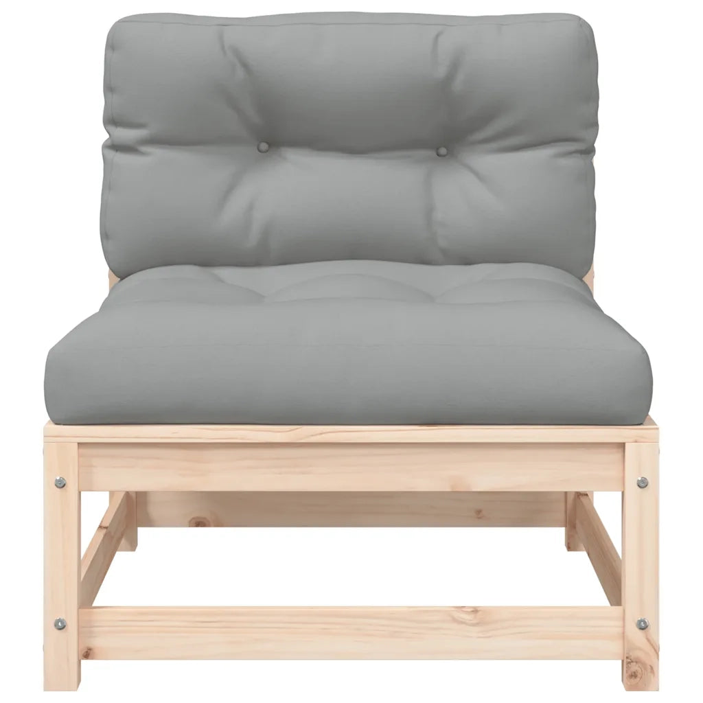Divano da Giardino Senza Braccioli con Cuscini e Poggiapiedi-Sofa da Giardino-Divano da esterno 715442