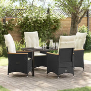 Set da Pranzo per Giardino con cuscino 5 pcs Nero polyrattan 3379606