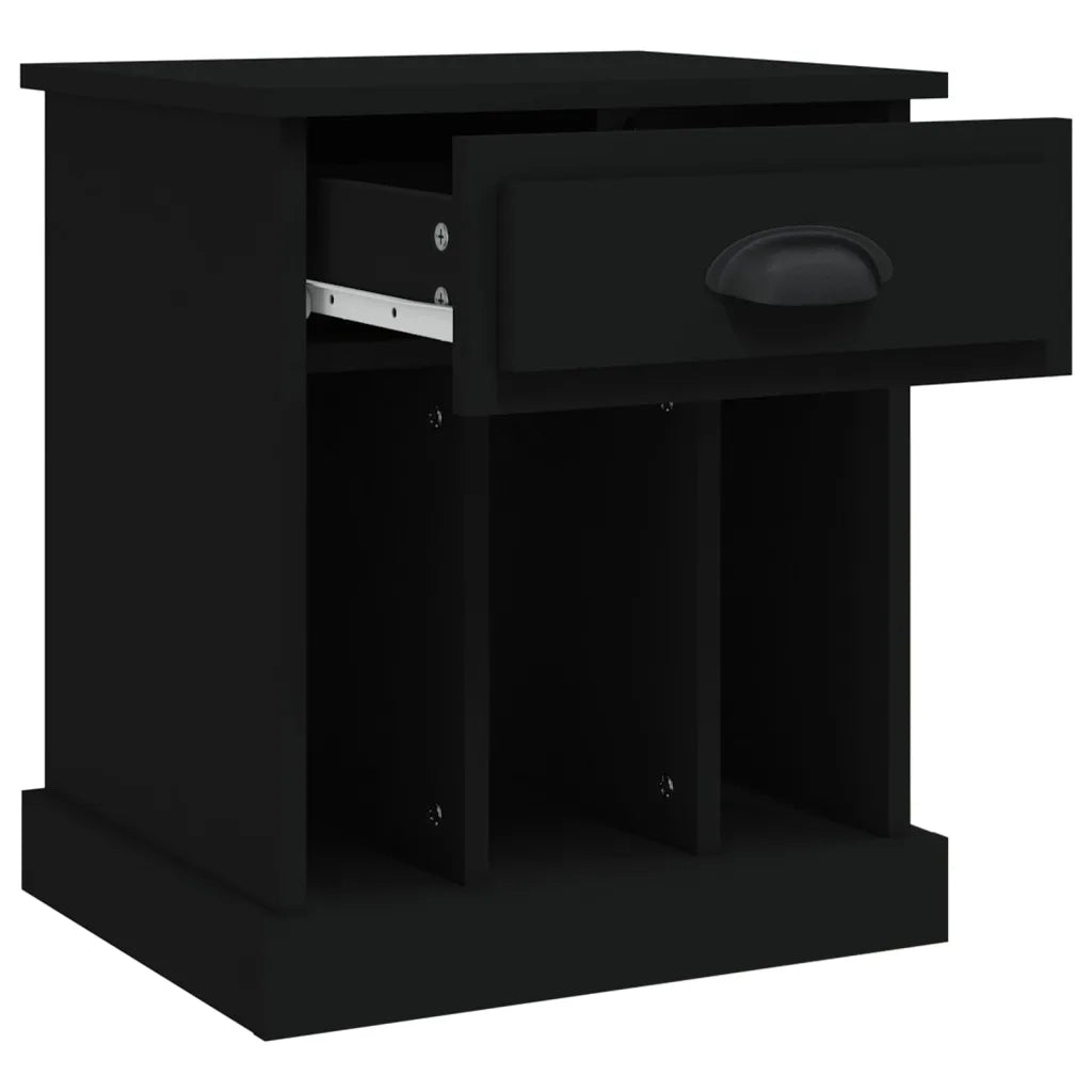 Set di 2 Comodini | Armadio da Notte | Mobiletto da notte Neri 43x36x50 cm