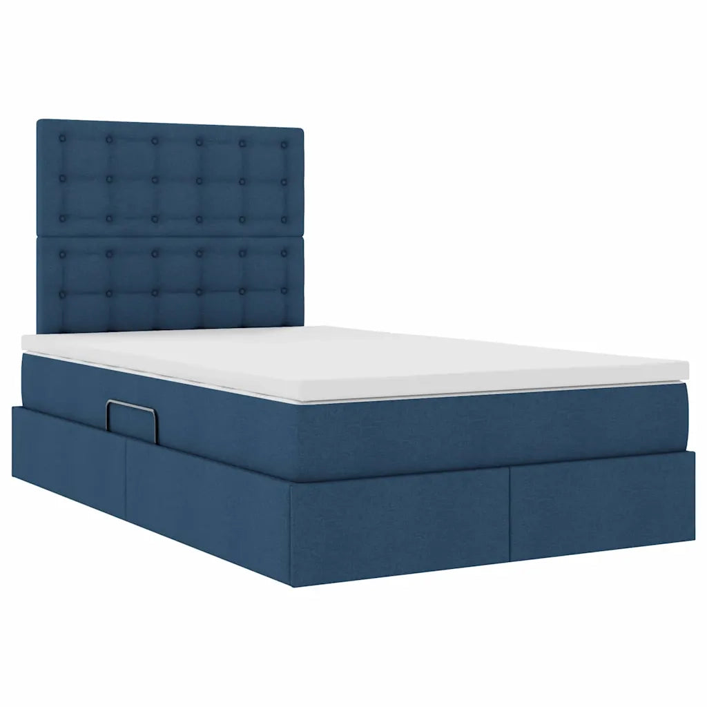 Letto con contenitore e LED con led Blu 120 x 200 cm Poliestere