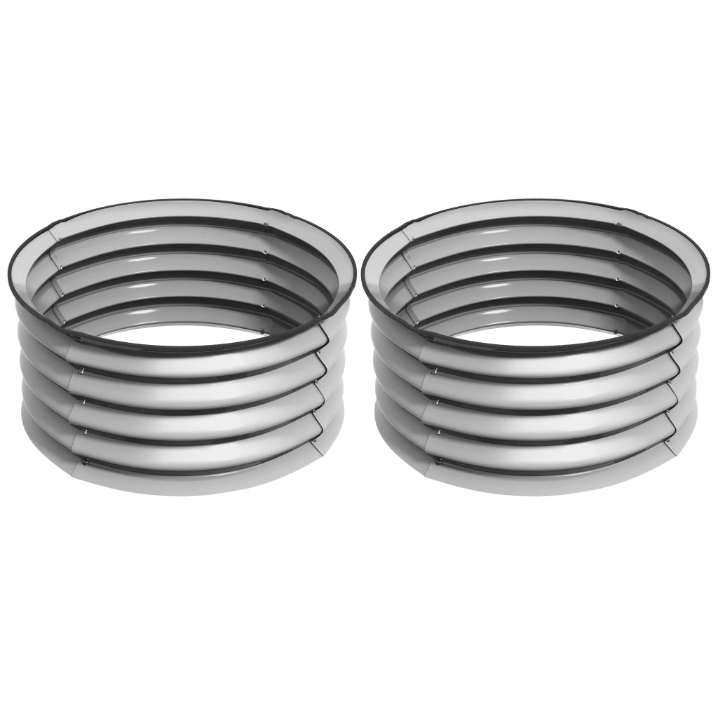 Fioriera rialzata modulare ¨C Xylo ¨C set 2 pezzi metallo argento ?60x30cm