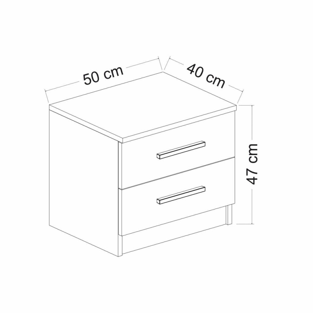 Iune, Comodino un Ripiano, 50x47x40h cm Marrone Noce