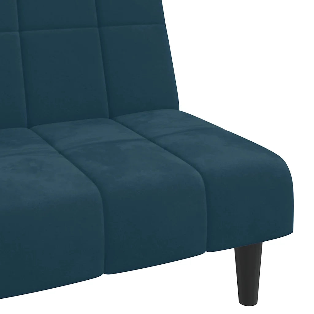 Divano Letto a 2 Posti-Sofa Letto 2 Posti-Daybed Blu in Velluto 626729