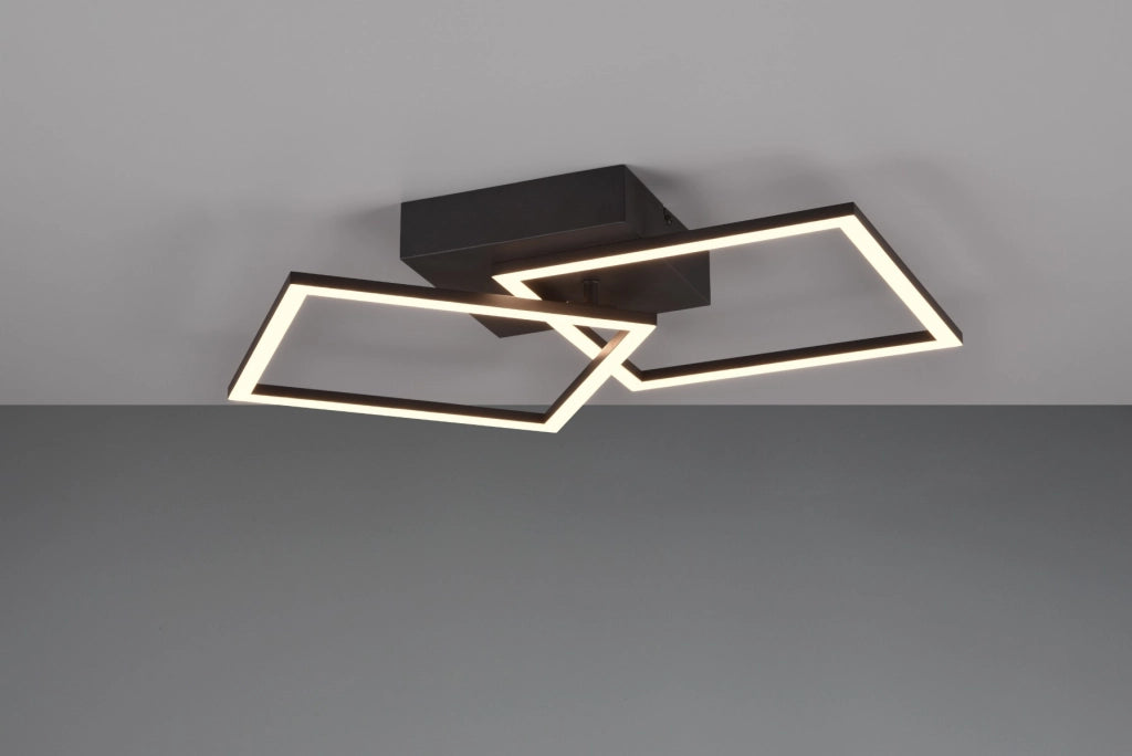 Plafoniera LED Trail nera a quadrati 20W 2250lm 3000K RL