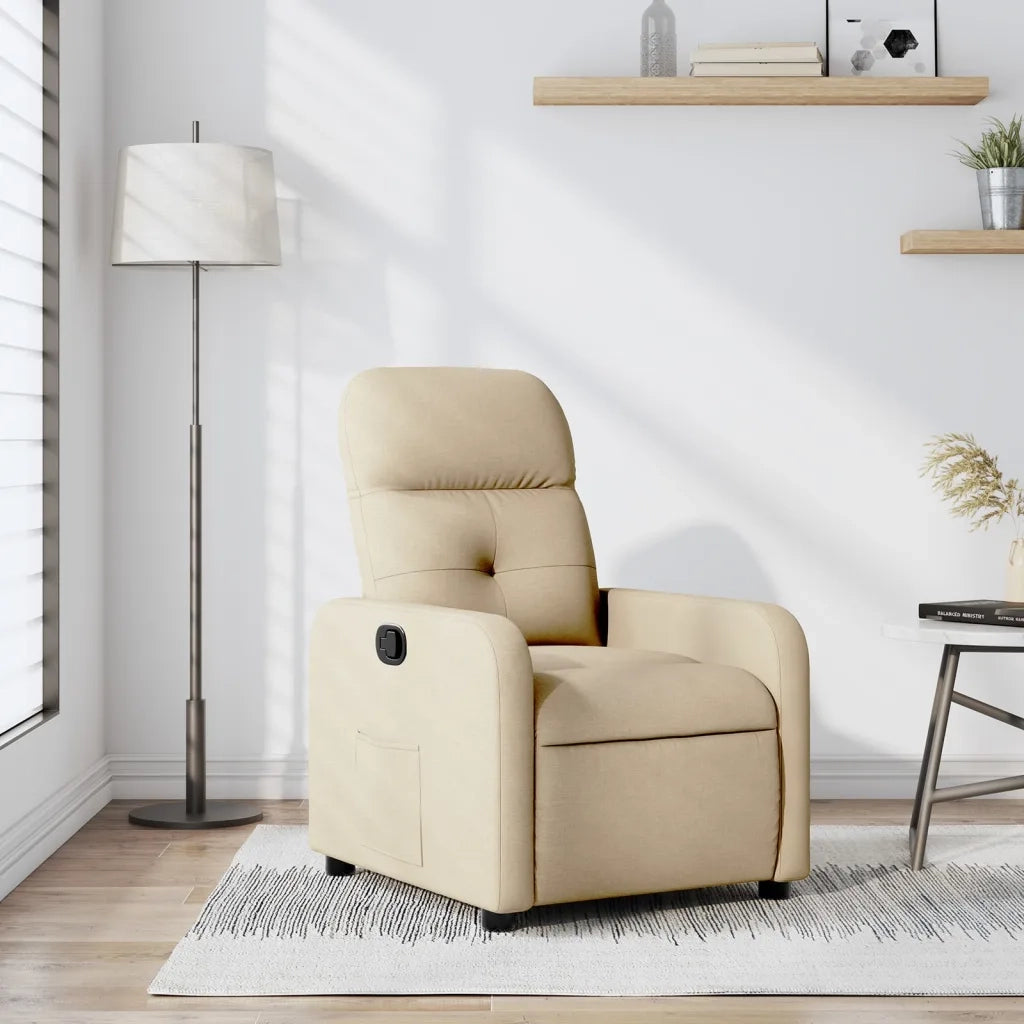 Poltrona Reclinabile in Tessuto Crema 374205