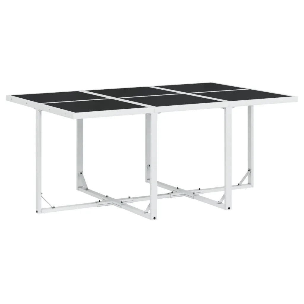 Set da Pranzo da Giardino 7 pz con Cuscini Bianco in Textilene 3295089