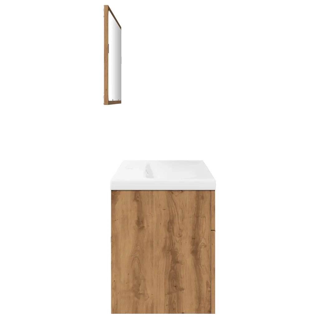 Set Mobili da Bagno 3 pz Rovere Artigianale Legno Multistrato 3328588
