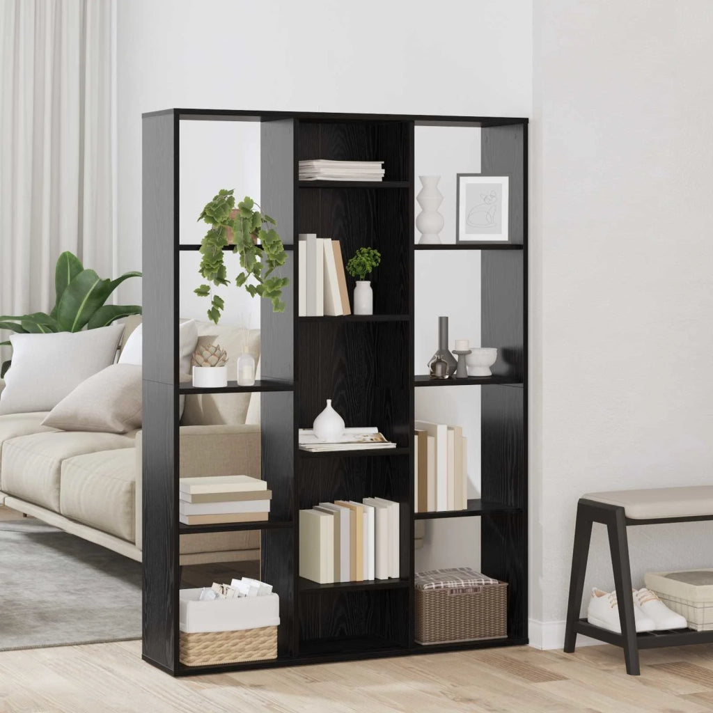 Divider per stanze | Paravento | Divisorio Ambienti Rovere Nero 100 x 24 x 140 cm