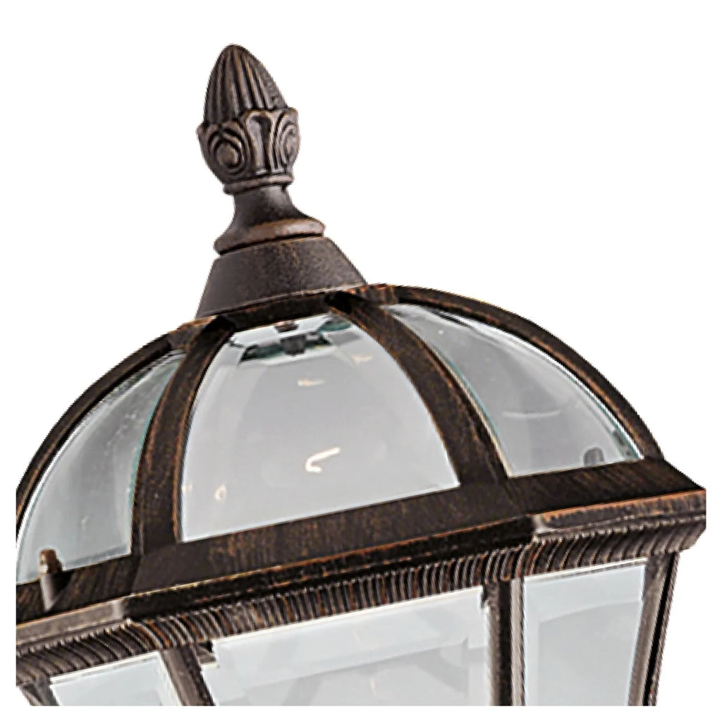 Paletto Da Esterno Vintage - Decò Capri Alluminio Marrone Vetro 1 Luce E27