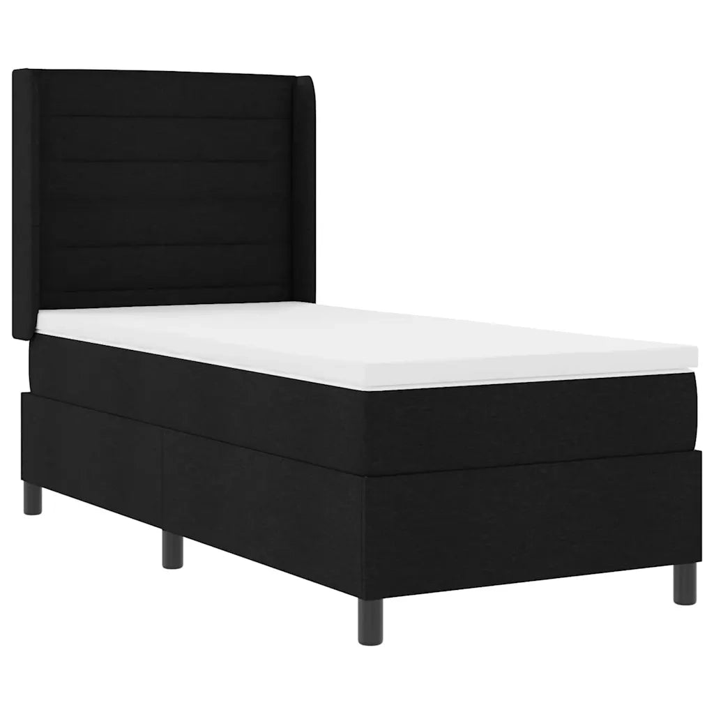 Letto a Sorgente LED con materasso Nero 80 x 200 cm Tessuto