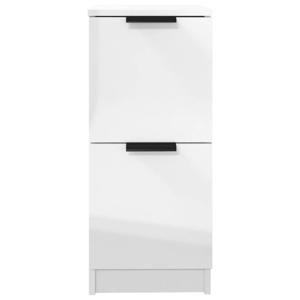 Credenze 2 pz Bianco Lucido 30x30x70 cm in Legno Multistrato 811182