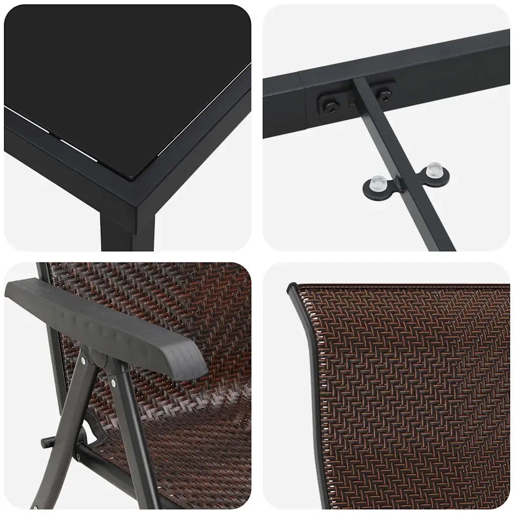 Set da Pranzo per Giardino 5 pcs Marrone 3379263