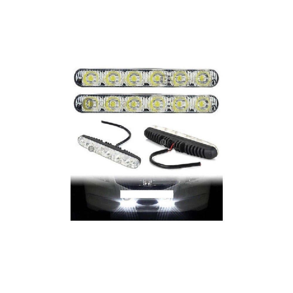 Trade Shop - Luci Auto 6 Led Per Fanale Daytime Diurne Alta Luminosita 12v Safety Light Wjxc6 -