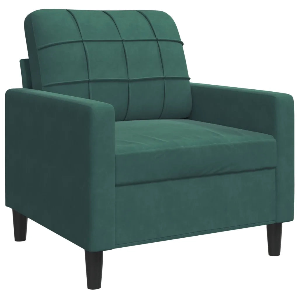 Set di Divani 4 pz con Cuscini e Rinforzi Verde scuro Velluto 3278383