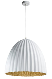 Lampada sospesa moderna Telma bianco oro Ø51cm E27 Sigma