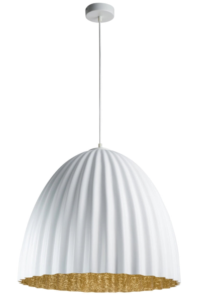 Lampada sospesa moderna Telma bianco oro Ø51cm E27 Sigma