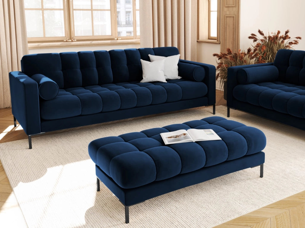 Cosmopolitan Design - Divano "Bali" 4 posti in velluto blu reale 
