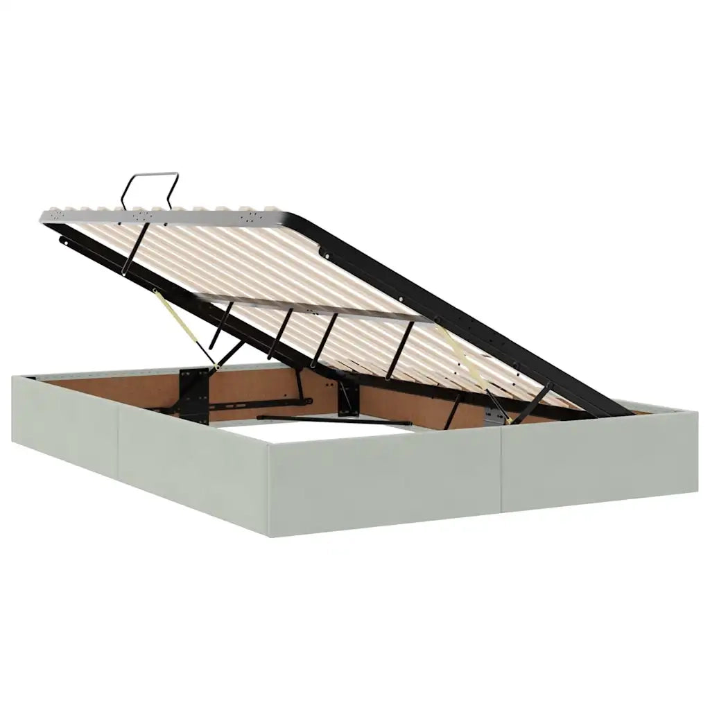 Letto con contenitore e materasso Grigio chiaro 140 x 200 cm 3371973