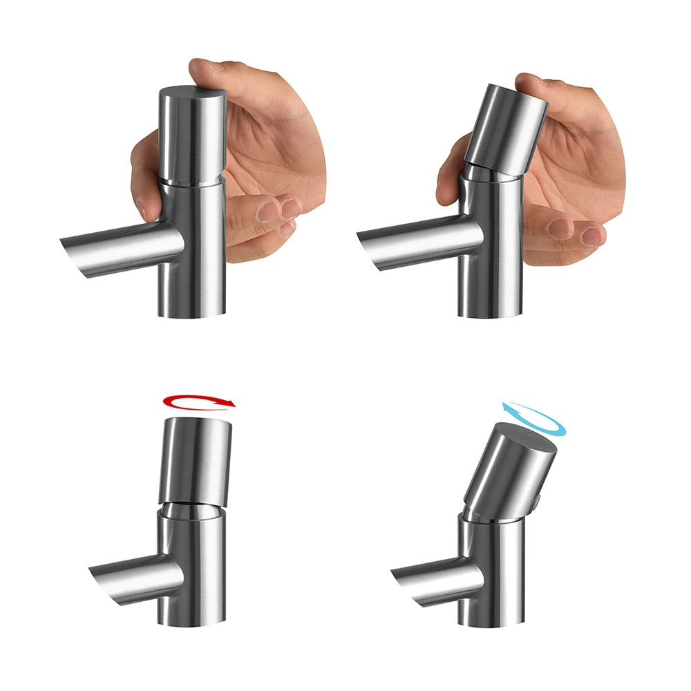 Set miscelatori lavabo a muro e bidet satinato senza leva Gemini