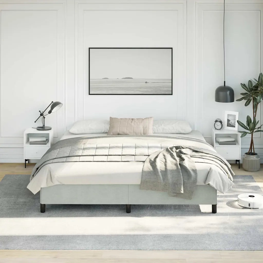 Struttura letto senza Materasso Grigio Chiaro 193x203 cm matrimoniale Velluto 347360