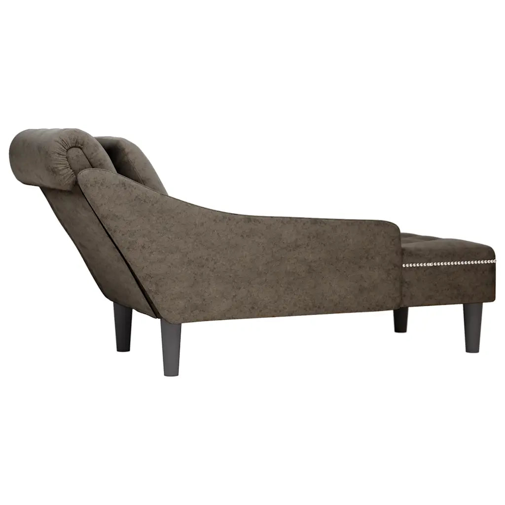 Sdraio con Cuscino e Bracciolo Destro Similpelle Grigio Scuro 4009858