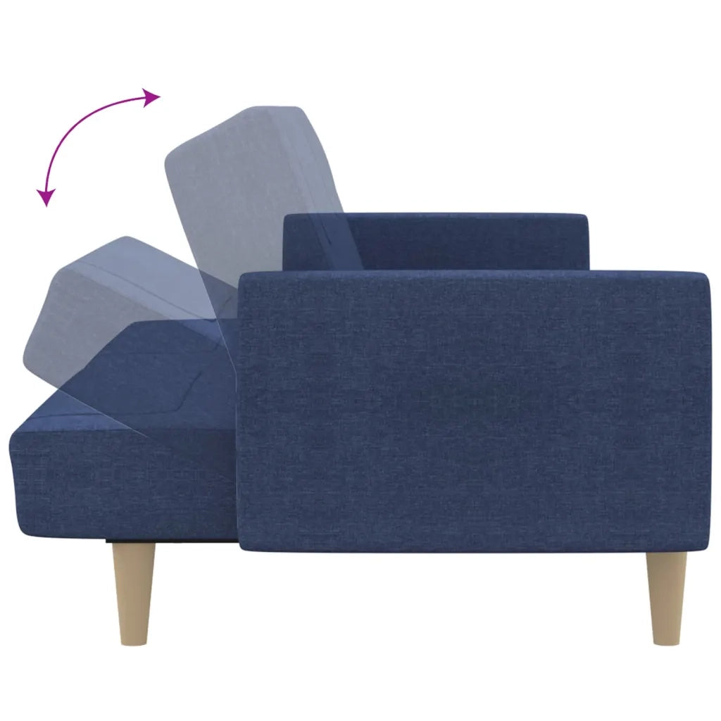 Divano Letto a 2 Posti-Sofa Letto 2 Posti-Daybed Blu in Tessuto 948188