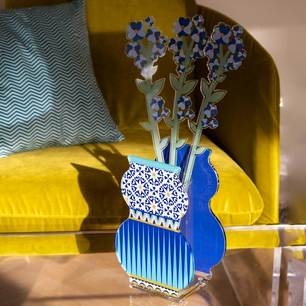 VASO GIUDECCA PICCOLO IN CRISTALLO ACRILICO DECORATO SANTORINI
