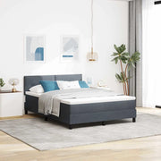 Letto a Sorgente LED con led Grigio scuro 160 x 200 cm Velluto