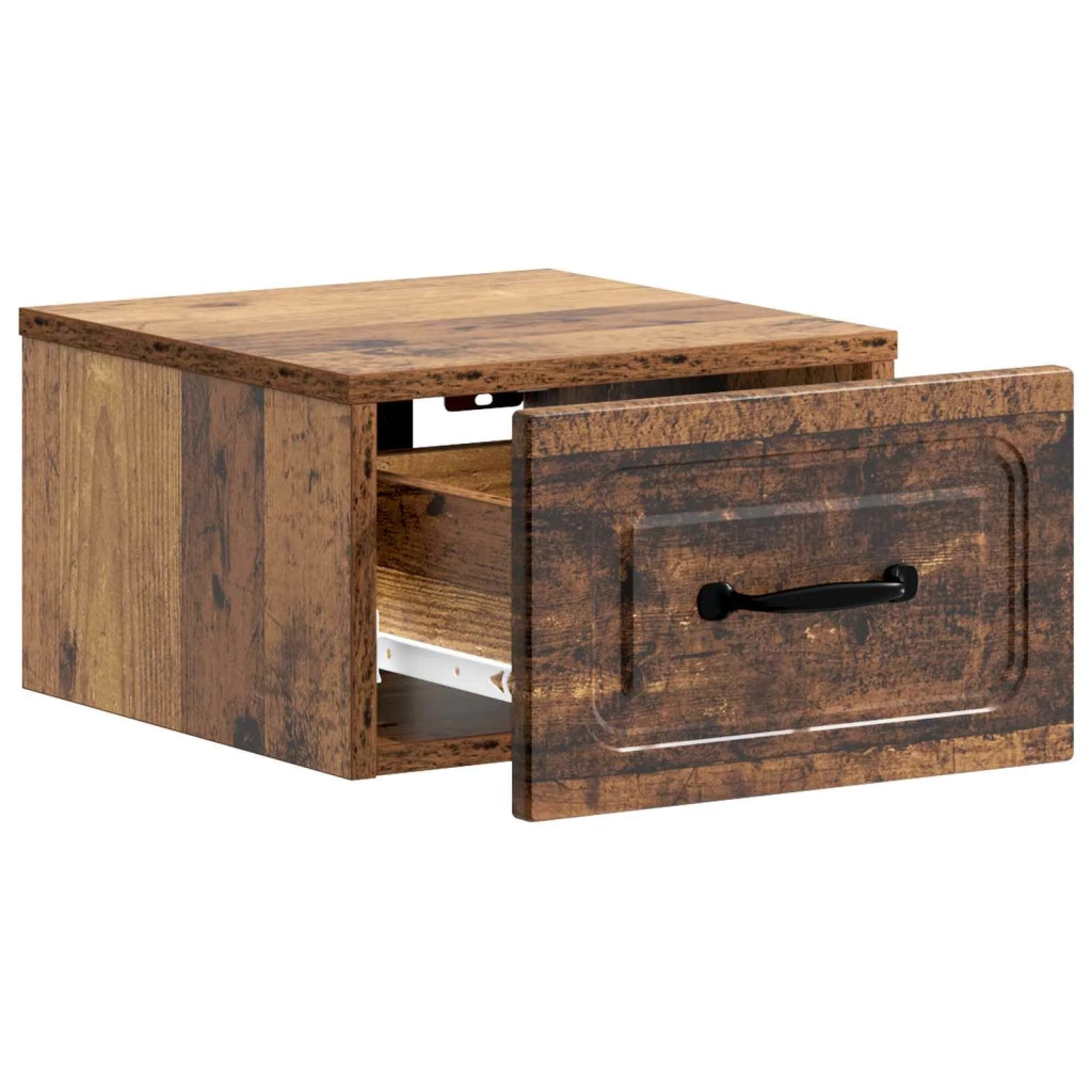 Comodino | Armadio da Notte | Mobiletto da notte a muro Legno antico 34,5 x 33 x 20 cm