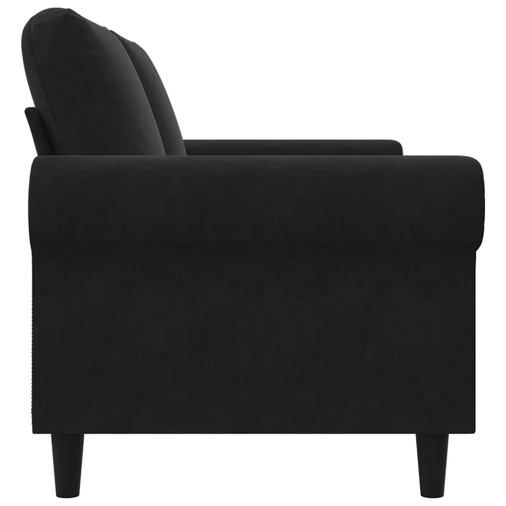 Divano a 2 Posti-Sofa 2 Posti Nero 140 cm in Velluto 256070