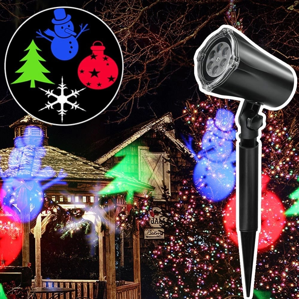 Trade Shop - Proiettore Laser Natale Per Esterno Giardino Neve Albero Natale Stella Luci Led -