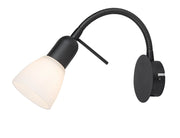 Applique Soma 1 luce nera metallo vetro E14 Rabalux