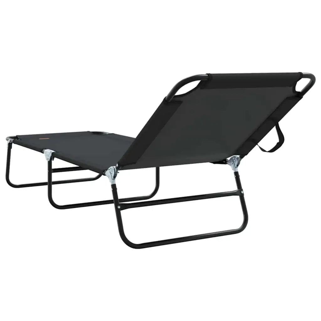 Lettino Prendisole | Sdraio da giardino | Lettino da sole pieghevole Nero 188 x 57 x 86,5 cm
