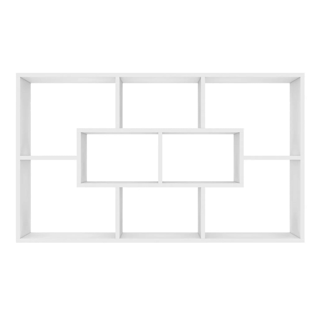 IDMarket - Estantería mural COLETTE con 8 compartimentos blancos