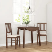 Sedie da Pranzo con Cuscini 2pz Marrone Legno Massello di Hevea 4102425