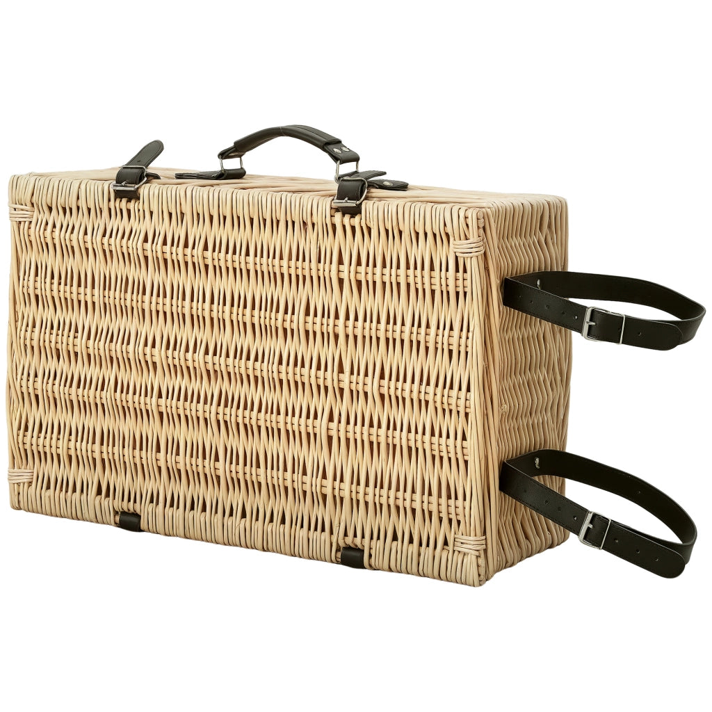 Cestino da Picnic in Legno di Salice per 4 Persone con Scomparto Isolato e Posate ¨C Minimal ¨C Naturale