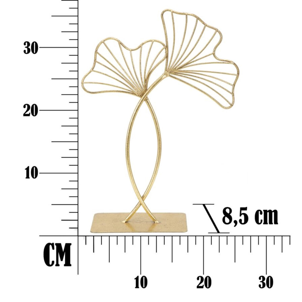 Scultura decorativa Leaf Glam in ferro dorato